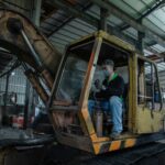 Skilled excavator worker